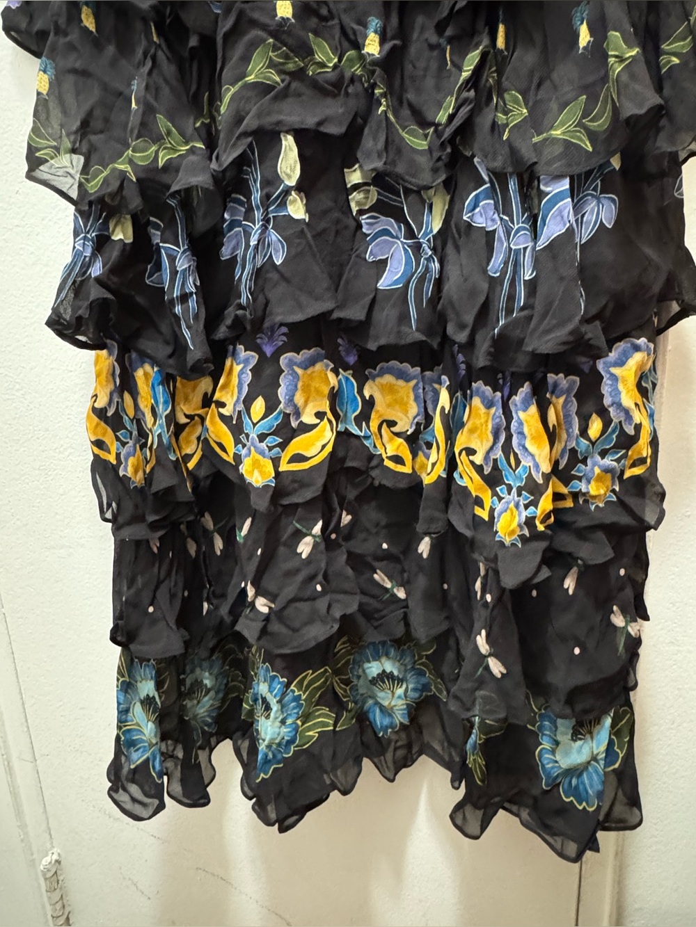 NWT $298 FARM RIO Ruffled Tiered Printed Floral Georgette Maxi Dress XS - Picture 9 of 9